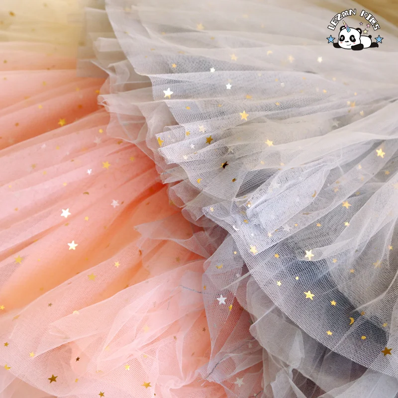LEZONKIDS - Hot Selling Baby Girls Tutu Dress Kids Solid Color 4-Layer Elastic Waist Short Tulle Princess Tiered Tutu Children's Skirt